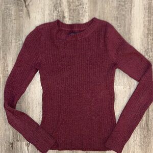 American Eagle Outfitters Maroon Crew Neck Sweater